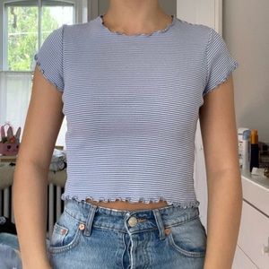 Brandy Melville Light Blue Striped Top